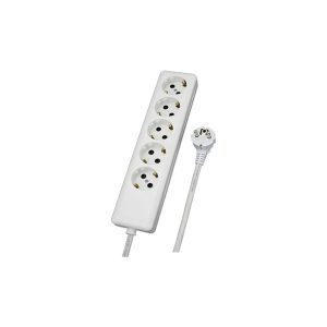 Χαραλαμπίδης Πεντάπριζο Πλάγιο 3x1mm Πολύπριζο 5 Θέσεων με Καλώδιο 1.8m Λευκό